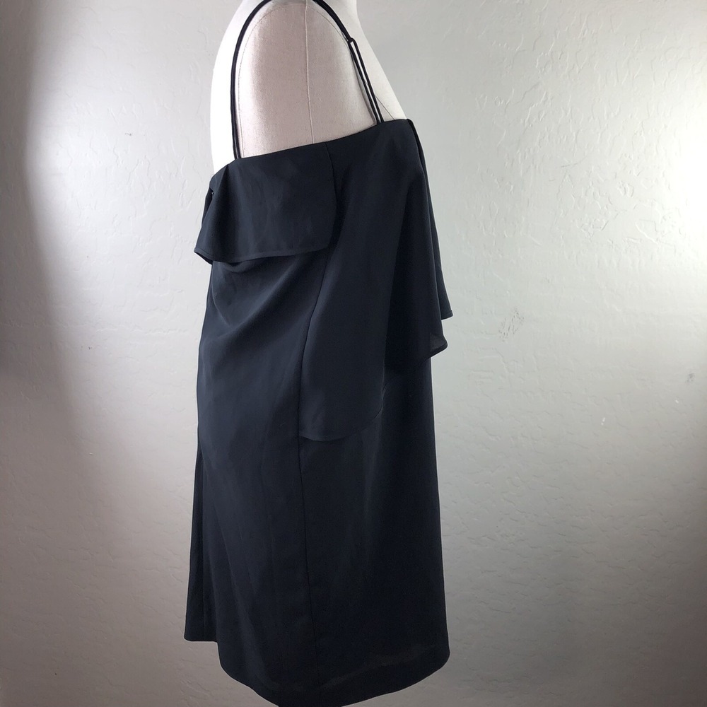 ACNE Womens 38 Flutter Spaghetti Strap Little Black Dress - Picture 5 of 9
